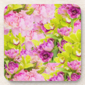 美しい牡丹と蘭 コースター (正面)