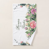 美しい牡丹の花と色の背景を選択。 バスタオルセット (ハンドタオル)