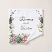 美しい牡丹の花と色の背景を選択。 バスタオルセット (ウォッシュタオル)