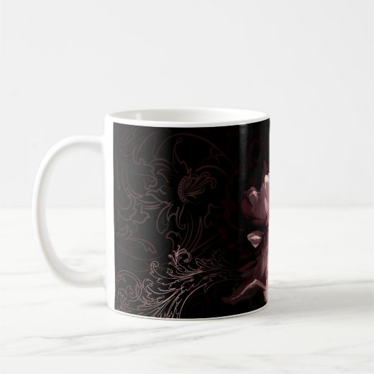 美しい牡丹の花 コーヒーマグカップ (左)