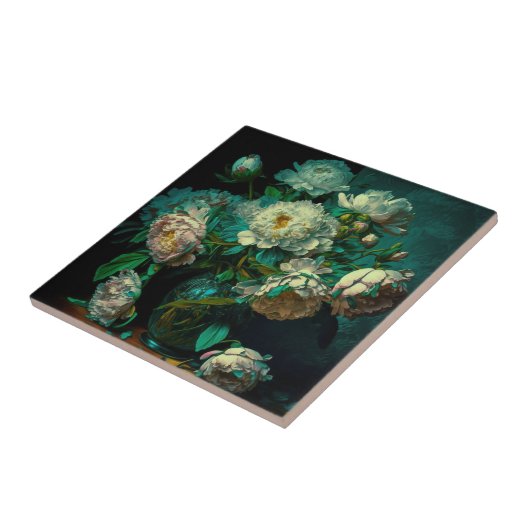 美しい牡丹の花 タイル (側面)