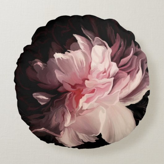 美しい牡丹の花 ラウンドクッション (正面)