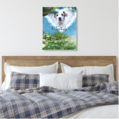 美しい牧草地あなたのペットの写真のメモリアルを追加 キャンバスプリント (インサイチュ (寝室))