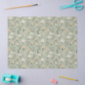 美しい牧草地の花が緑 薄葉紙 (クラフト)