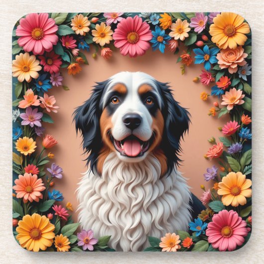 美しい犬の肖像画 コースター (正面)