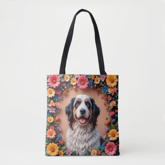 美しい犬の肖像画 トートバッグ (正面)