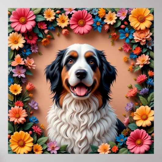 美しい犬の肖像画 ポスター (正面)