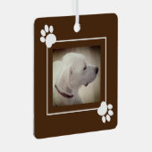 美しい犬素朴ダークブラウン独身の1写真 メタルオーナメント (正面右)