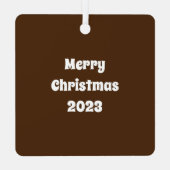 美しい犬素朴ダークブラウン独身の1写真 メタルオーナメント (裏面)