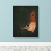美しい狡猾なキツネ キャンバスプリント (インサイチュ (ウッドフロア))