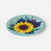 美しい独身のオープンヒマワリ ペーパープレート (アングル)