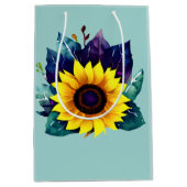 美しい独身のオープンヒマワリ ミディアムペーパーバッグ (正面)