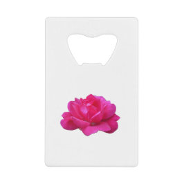 美しい独身のピンクのバラ クレジットカード栓抜き