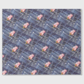 美しい独身のピンクのバラ ラッピングペーパー (フラット)