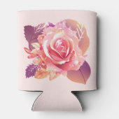 美しい独身のピンクのバラ 缶クーラー (裏面)