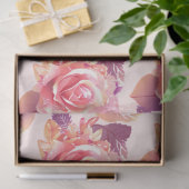 美しい独身のピンクのバラ 薄葉紙 (ギフト)