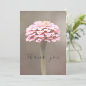 美しい独身のピンクの花フラットサンキューカード サンキューカード (スタンド正面)