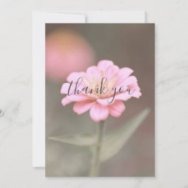 美しい独身のピンクの花フラットサンキューカード サンキューカード