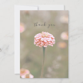 美しい独身のピンクの花フラットサンキューカード サンキューカード