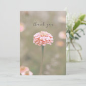 美しい独身のピンクの花フラットサンキューカード サンキューカード (スタンド正面)