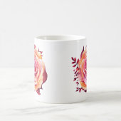 美しい独身の大きなピンクのバラ コーヒーマグカップ (中央)