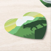 美しい狼のシーン ペーパーコースター (アングル)