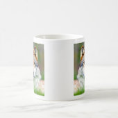 美しい狼の絵画頭 コーヒーマグカップ (中央)