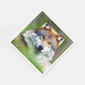 美しい狼の絵画頭 スタンダードランチョンナプキン (角)