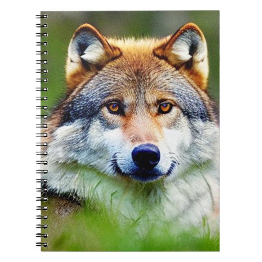 美しい狼の絵画頭 ノートブック (正面)