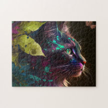 美しい猫と紅葉 – AI art