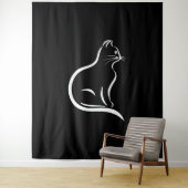 美しい猫のスケッチのための動物愛好家。 タペストリー (インサイチュ)