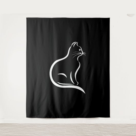 美しい猫のスケッチのための動物愛好家。 タペストリー (正面)