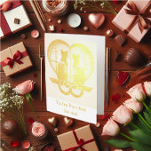 美しい猫のバレンタインカード 箔カード