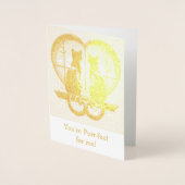 美しい猫のバレンタインカード 箔カード (正面)