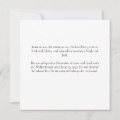 美しい猫のメモリアル カスタムペット写真の思い出 カード (裏面)