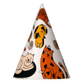 美しい猫の柄 パーティーハット (左)