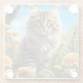 美しい猫の美しい庭 ガラスコースター (裏面)