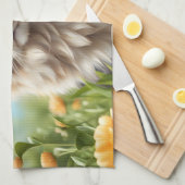 美しい猫の美しい庭 キッチンタオル (四つ折り)