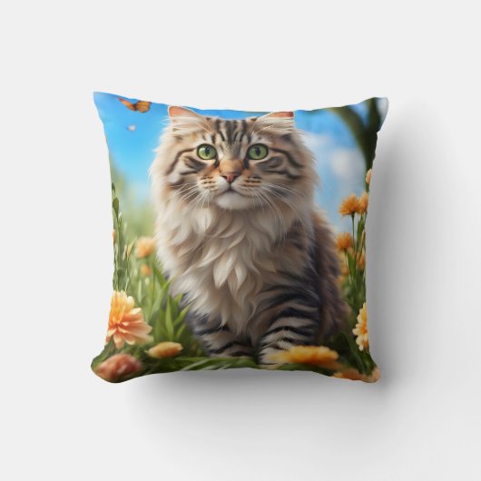 美しい猫の美しい庭 クッション (正面)