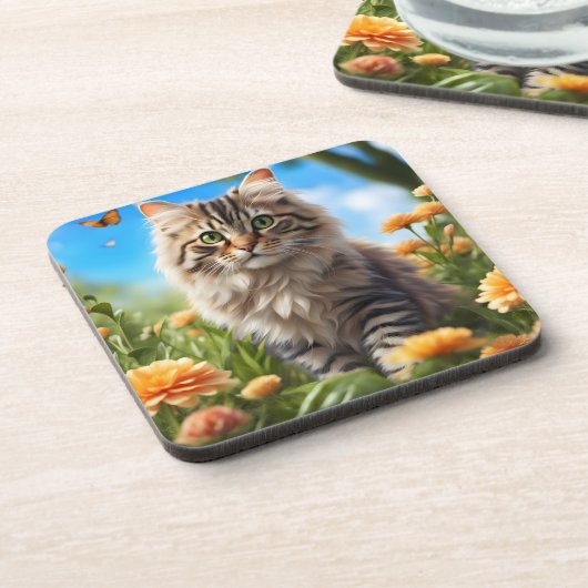 美しい猫の美しい庭 コースター (左側)