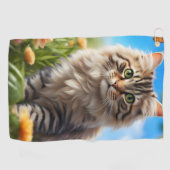 美しい猫の美しい庭 ゴルフタオル (横)
