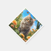 美しい猫の美しい庭 スタンダードカクテルナプキン (角)