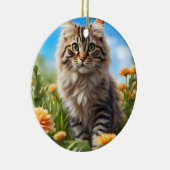 美しい猫の美しい庭 セラミックオーナメント (右)