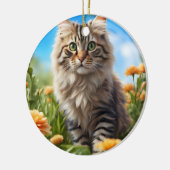 美しい猫の美しい庭 セラミックオーナメント (左)