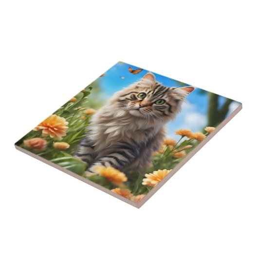 美しい猫の美しい庭 タイル (側面)