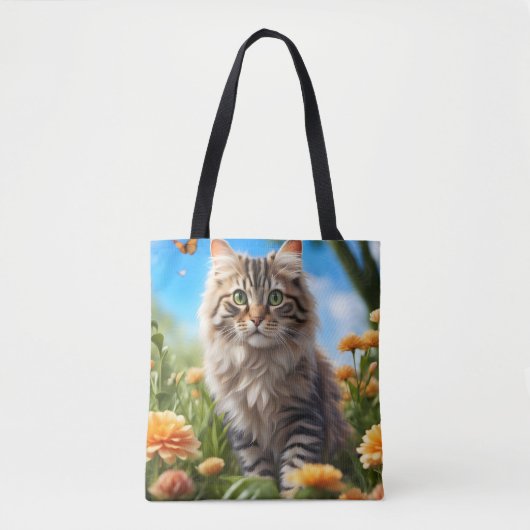 美しい猫の美しい庭 トートバッグ (正面)