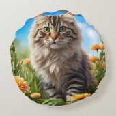 美しい猫の美しい庭 ラウンドクッション (裏面)