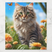 美しい猫の美しい庭 ワインラベル (シングルラベル)