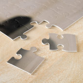 美しい猫の青い目かがみハート ジグソーパズル (側面)