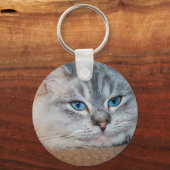 美しい猫の青い目 キーホルダー (正面)